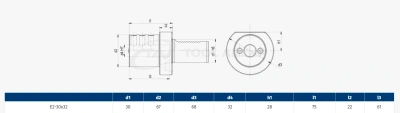 Оправка для расточных резцов E2-30x32 DIN69880 фото